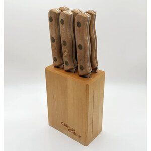 Set of 6 Vintage Chicago Cutlery 103S Steak Knives with Block